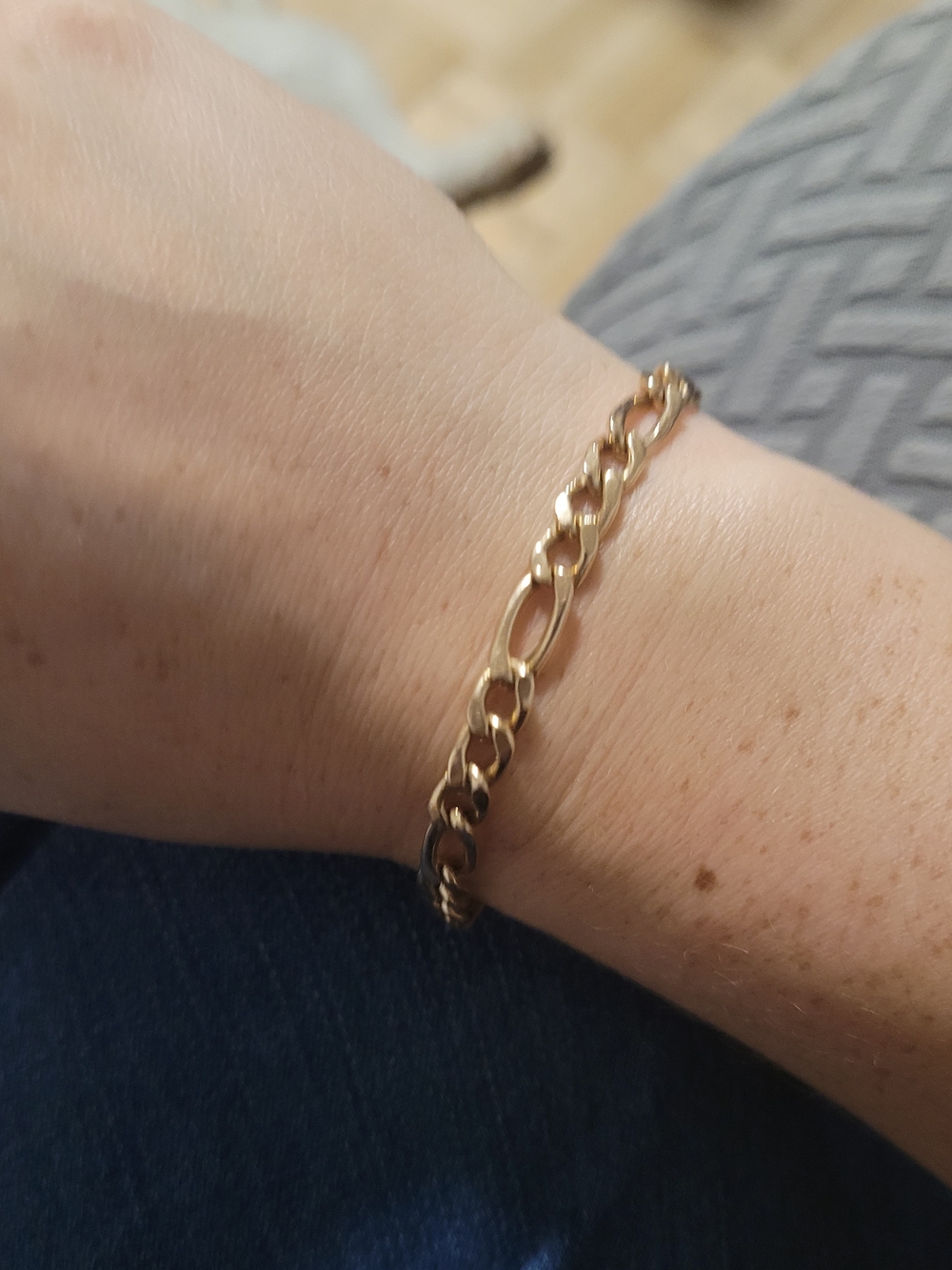 Gold Figaro Chain Bracelet - Women's Jewelry